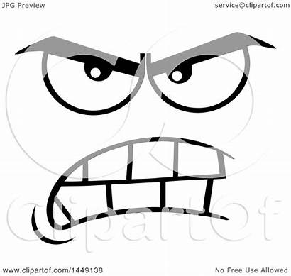 Mean Face Clipart Vector Royalty Graphic Illustration