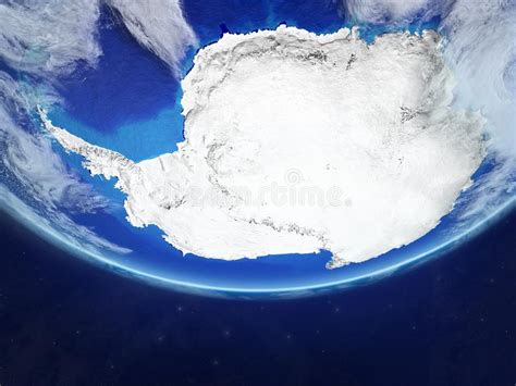 Antarctica From Space On Earth Stock Illustration Illustration Of