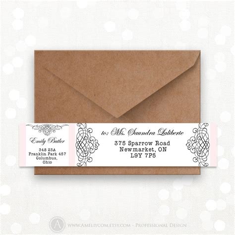 Printable Wrap Around Address Labels Editable Instant Download