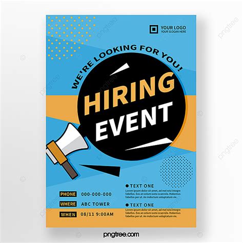 blue creative hand drawn recruitment poster template     pngtree