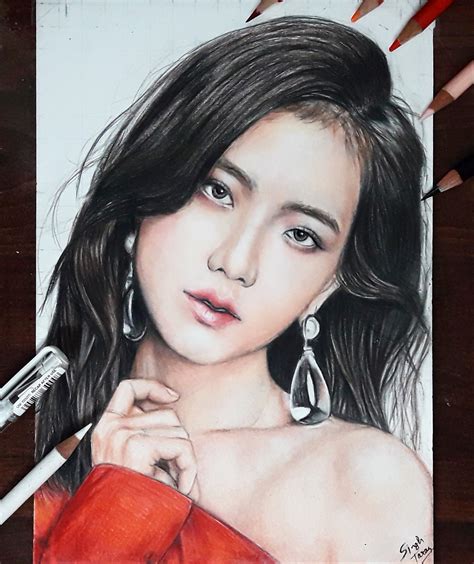 Blackpink Jisoo Colored Pencils Drawing I Done For Her Birthday But I