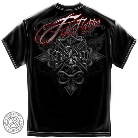 All of these black t shirt resources are for free download on pngtree. Firefighter Red Foil Script Black T-Shirt
