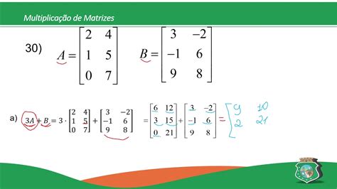 Operações Com Matrizes Exercicios