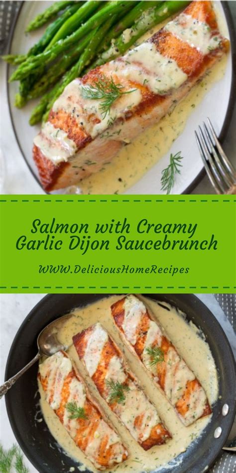 Remove the pan from the heat and allow it to cool down slightly before making the dijon sauce. Salmon with Creamy Garlic Dijon Sauce - Delicious Home ...