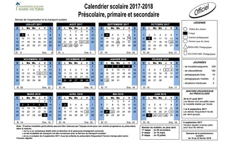 Calendrier Scolaire 2017 2018 Centre De Services Scolaire Marie Victorin