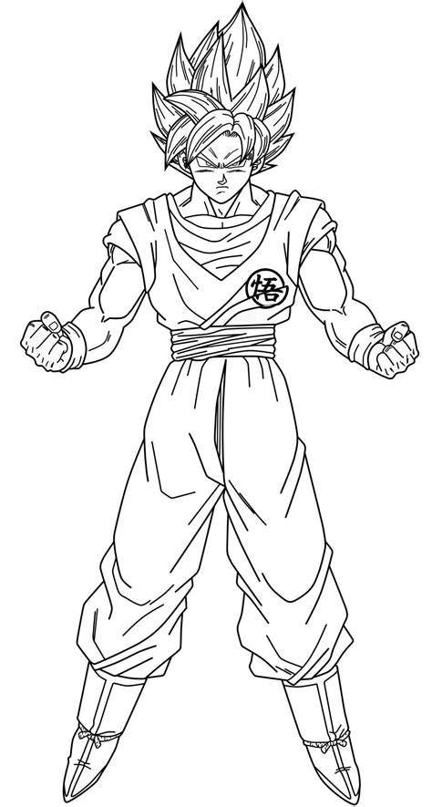 Goku Ssj Blue Lineart By Saodvd On Deviantart Cómo Dibujar A Goku