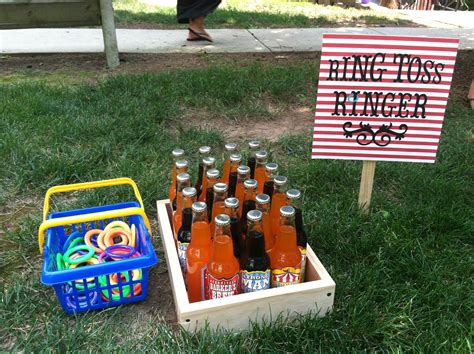 This was so easy to make! Bottle Ring Toss game | Carnival birthday parties ...