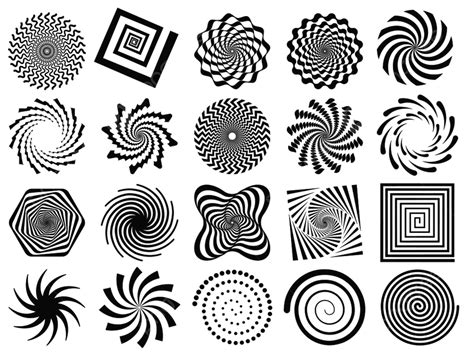 Psychedelic Optical Illusion Vector Art Png Swirl Silhouette