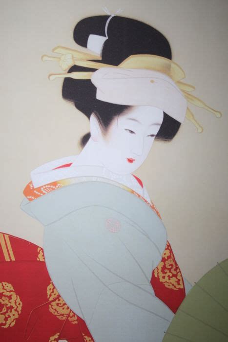 Shoen uemura, shôen, uemura shōen, uemura tsuneko, tsuneko uemura. Hanging scroll "Bijin" signed Uemura Shoen - Japan - mid ...
