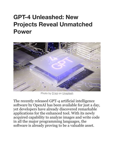 Gpt 4 Unleashed New Projects Reveal Unmatched Power By How 2market Issuu