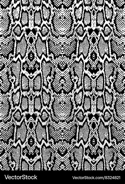 Snake Python Skin Texture Seamless Pattern Black Vector Image