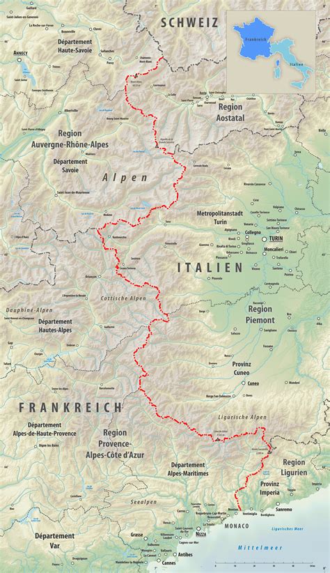 Elle mesure 560 km d'est en ouest. Carte routière - France-Italie » Vacances - Guide Voyage