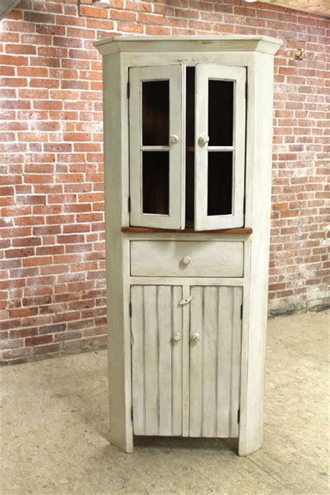 This will help to keep the feeling of space in your kitchen. White Farmhouse Corner Cabinet - Rustic - Storage Cabinets ...