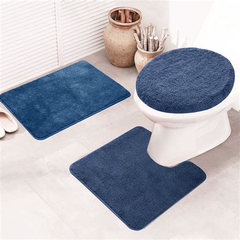 Bathroom Rug Set 3 Pieces Shaggy Soft Non Slip Mats Absorbent Toilet Matrectangular Area Rug
