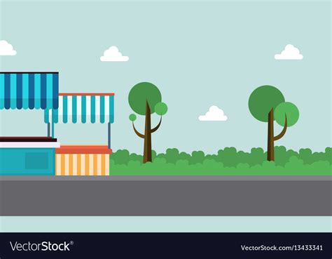 Art of street stall background landscape Vector Image