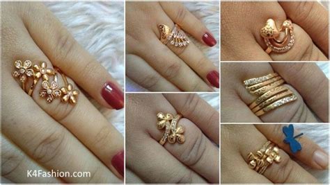 Beautiful Gold Plated Finger Ring Designs K4 Fashion