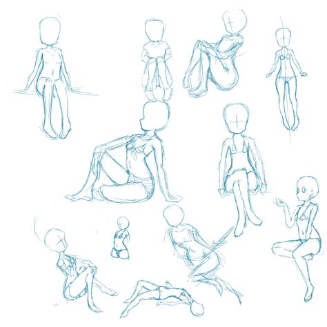 Sitting Drawing Base Falling Drawing Reference References Sketches