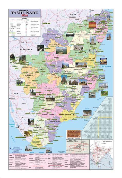 Tamilnadu South India Tourist Map Tourist Places Road Trip Adventure