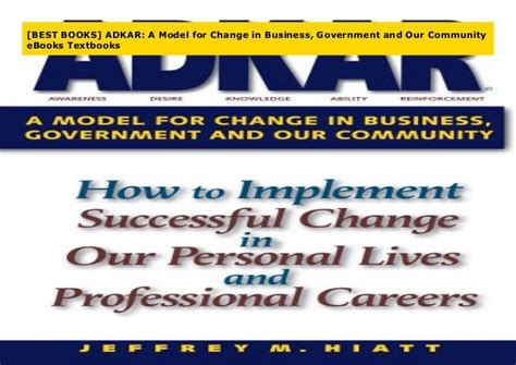 Best Books Adkar A Model For Change In Business Government And Our