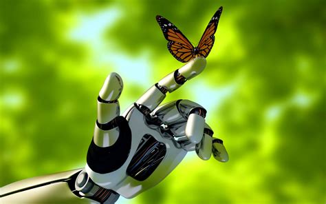 Robot Hand And Butterfly Fondos De Pantalla Gratis Para Widescreen