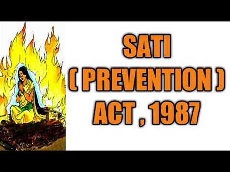 SATI PREVENTION ACT 1987 YouTube