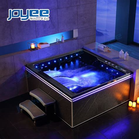 Joyee In Stock Square Indoor Spa Tub Jakuzi Big Corner Luxury Jet Whirlpool Massage Outdoor