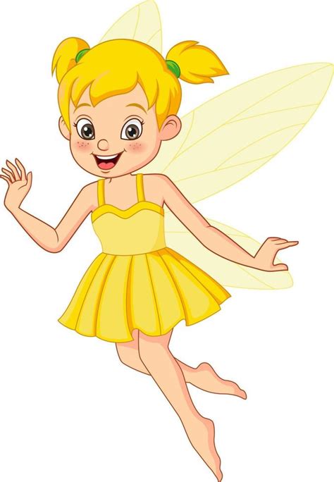 Cartoon Cute Little Yellow Fairy Flying 4993835 Vector Art At Vecteezy