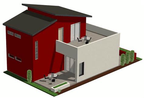 Sq Ft Contemporary Small House Plan With Three Bedrooms Two