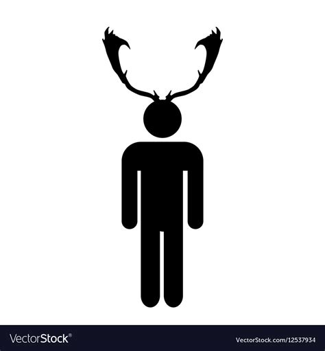 Cuckold Man With Antlers Black Simple Icon Eps10 Vector Image