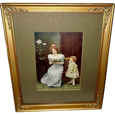 Vintage Print of Mother Reading to Daughter | Vintage framed prints, Vintage prints, Vintage ...