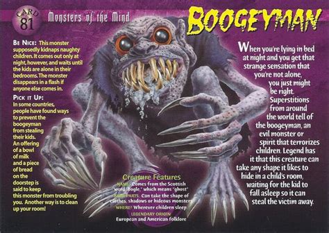 Card 81 Boogeyman Weird And Wild Creatures Monsters Of The Mind