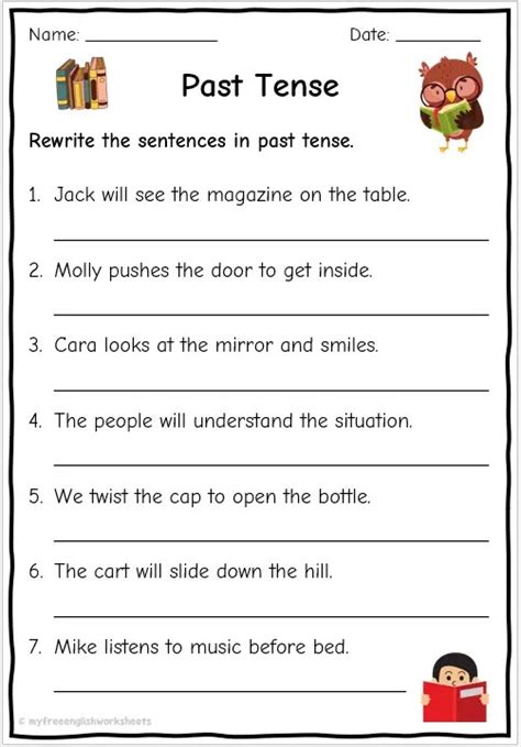 Past Tense Verbs Worksheets Free English Worksheets