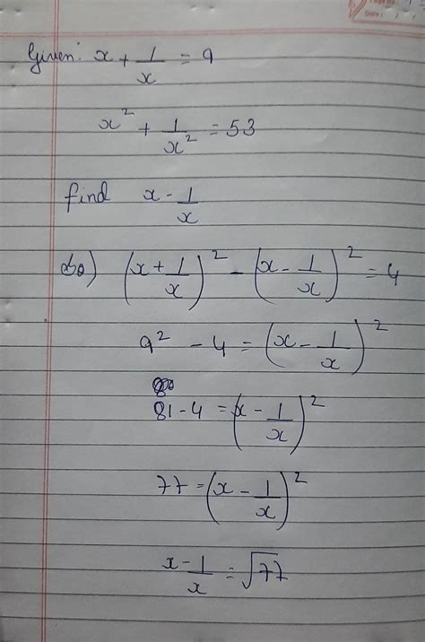 if x 1 x² 9and x² 1 x² 53 find x 1 x