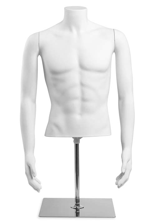 Male Headless Torso Mannequin With Removable Arms White Color The