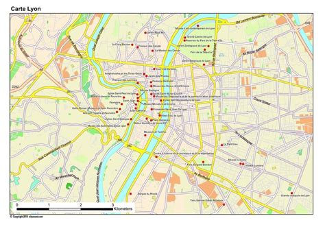 Carte De Lyon Plan Des 31 Lieux à Voir