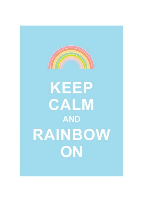 Items Similar To Keep Calm And Rainbow On Typographic Art Print