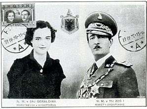 Zog Ier et son épouse Géraldine en 1938
