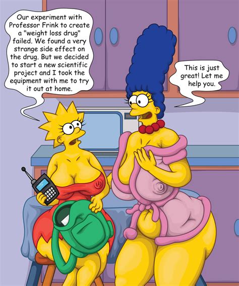 Rule 34 Big Breasts Big Butt Bynshy Chubby Clothing Dress Fat Half Naked Lisa Simpson Marge