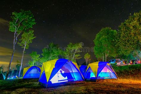 Colorful Camping Tents Stock Photo Image Of Forest 131959558