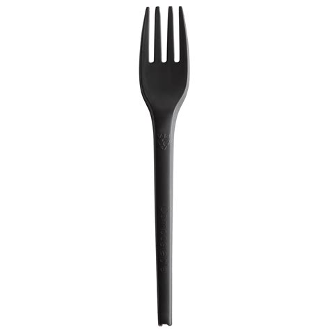 Ecochoice Heavy Weight 6 12 Black Cpla Plastic Fork 50pack