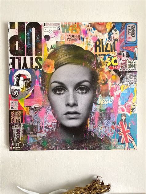 “twiggy” Collage Art Mixed Media Pop Art Collage Mixed Media Art Projects