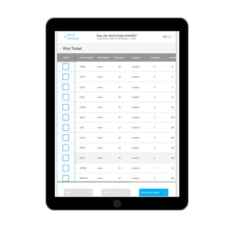 Digital Pick Ticket — Aero NextGen | Aviation MRO Experts | Bombardier