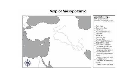 mesopotamia map worksheet