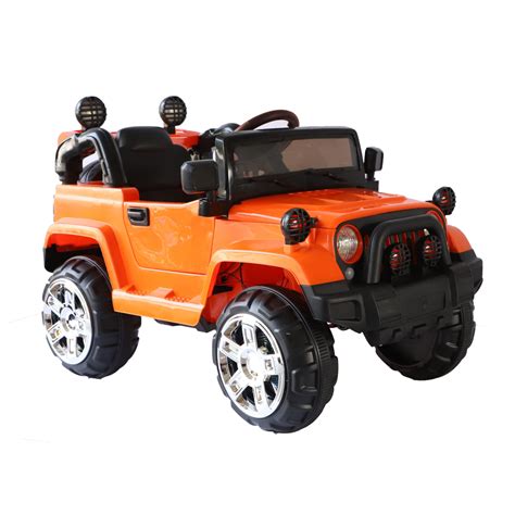Remote Control Powered Riding Jeep For Kids Orange Toys 4 You