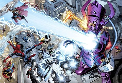 Galactus Vs Marvels Heroes By Artguy72 On Deviantart Marvel