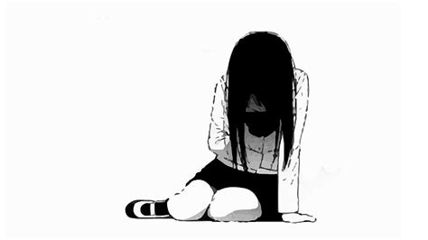 Anime Sad Black And White Sad Anime Girl Black And White Hd Wallpaper