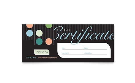 beauty hair salon gift certificate template word