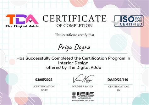 Interior Design Free Certification