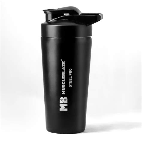 Muscleblaze Steel Pro Shaker Bottle 100 Leakproof Stainless Steel Shakersipper Ideal For