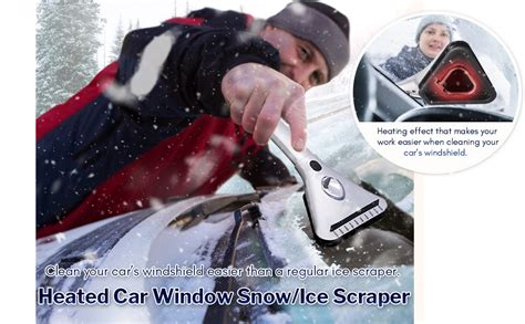 Zone Tech Heated Car Window Snowice Scraper With Light Extendable